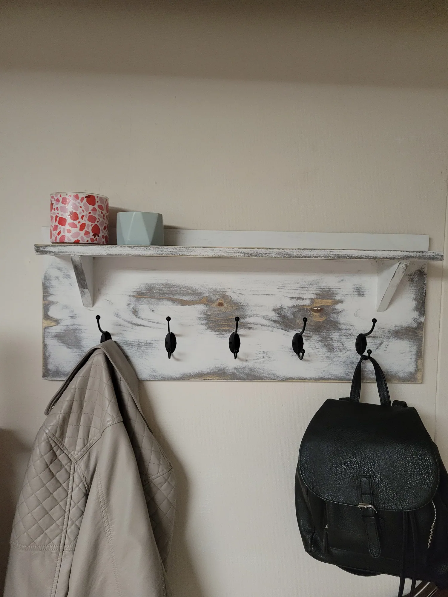 Shelves and coat racks project example